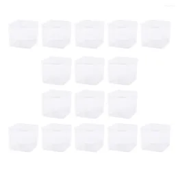 Dinnerware Sets 50 Pcs Small Square Box Mousse Cup Cake Cups Dessert Container Pudding Holder Plastic Mini Containers