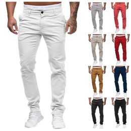 Men's Pants Business Work For Man'S Fashion Casual Jogging Trousers Men Solid Lightweight Middle Waist Homme Spring Autumn