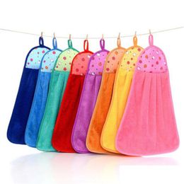 Cleaning Cloths Absorbent Hand Towel Oil Removal Cleaning Cloths Coral Fleece Hangable Household Dish Kitchen Supplies Drop Delivery Dhjkw