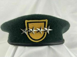 Berets ALL SIZES US Army 1th Special Forces Group BLACKISH Green Beret Officer 4 Star General Rank Hat Military Reenactment