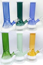 Colorful Manufacture Hookahs Beaker Staright Glass Bong 7.9Inches Water Pipe Bubbler Dab Oil Rig Catcher Thick Materia Smoking Tube Tobacco Accessories