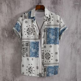 Men's Casual Shirts Summer Short Sleeve Shirt Tuxedo Printed Floral Stylish Men