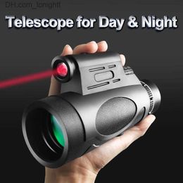 Telescopes 12x50 HD Professional Monocular Powerful Binoculars Long Range Telescope With Lights Bak4 Zoom Portable Lll Night Vision Hunting Q230907