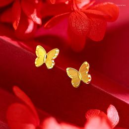 Stud Earrings Cute Romantic Style Butterfly Gold Plating Female Animal Appointment Jewellery