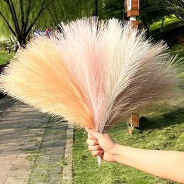 Decorative Flowers 15/30Pcs Artificial Pampas Reed Grass Bouquet Wedding Party Decoration DIY Flower Fake Plant Home Living Room Vase Decor