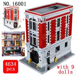 Blocks 4634Pcs City Street View Ghostbusters Firehouse Headquarters 16001 Building Blocks Bricks Kit Compatible 75827 Kid Birthday Gift 230906