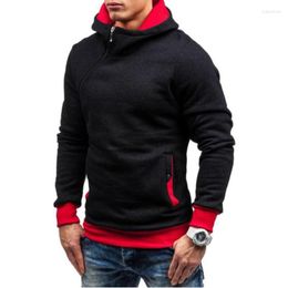 Men's Hoodies Autumn And Winter Hooded Sweater Pullover Diagonal Zipper Multi-color
