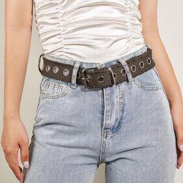 Belts Fashion Canvas Long Personality Harajuku Casual Ring Black Metal Belt Students Jean Waist Tide Silver Pin Buckle