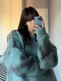 Women's Sweaters Autumn Mohair Vintage Pullovers Women Loose All-match Contrast Colour Female Sweater Knitwear Japanese Grungr Knit Jumper