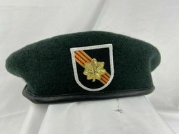 Berets VIETNAM WAR US ARMY 5ST SPECIAL FORCES GROUP Blackish GREEN BERET MAJOR INSIGNIA MILITARY HAT All Sizes
