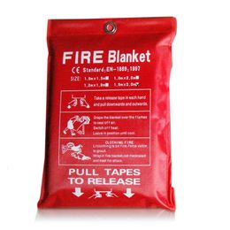 Blankets 1M 1.2M1.5M Fire Blanket Fighting Fire Extinguishers Tent Boat Emergency Blanket Survival Fire Shelter Safety Cover 230906
