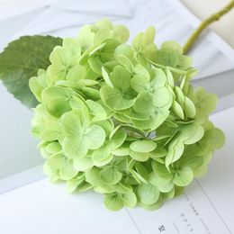 Decorative Flowers Latex Artificial Hydrangea Branch Real Touch Fake Wedding Floral Simulation Flower Restaurant Decoration Blue Hydrangeas