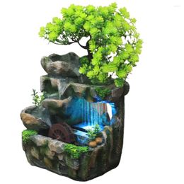 Garden Decorations Water Fountains Feature Tabletop Office Desk Indoor Decor Waterfall Mini Decorate