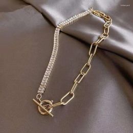 Choker Diamond-encrusted Zircon Necklace Personality Collarbone Chain Fashion Light Luxury Net Red Temperament Neck Decoration
