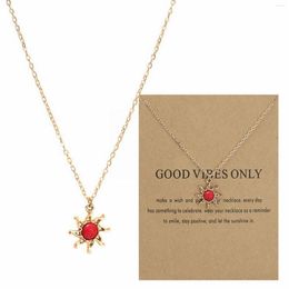 Chains Women Necklace Gold Thin Chain Pink Sapphire Flower Big Necklaces Costume Jewellery Small For Simple