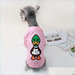 Dog Apparel Dog Shirts Lovely Duck Embroidery Clothes Summer Apparel For Small Dogs Chihuahua Yorkies Bldog Drop Delivery Otfli