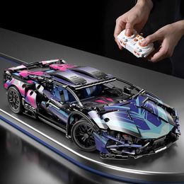 Aircraft Modle Starry Sky 1 14 City Super Speed Sports Car MOC Building Blocks Racing Punk Vehicle Birthday Gifts Kids Boy Technical 230907