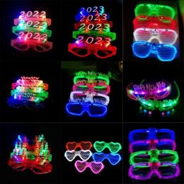 UPS Party LED Glasses Glow In The Dark Halloween Christmas Wedding Carnival Birthday Party Props Accessory Neon Flashing Toys 907