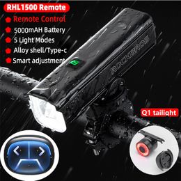 Bike Lights ROCKBROS Light Headlight Bicycle Handlebar Front Lamp MTB Rode Cycling USB Rechargeable Flashlight Safety Tail 230907