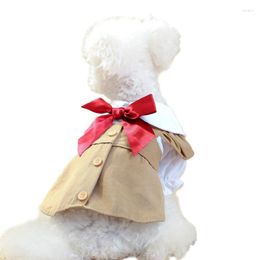 Dog Apparel K5DC Dresses For Small Girl Dress Bowknot Shirt Skirts