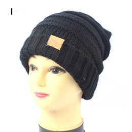 Autumn and winter foreign trade new adult knitted pullover hats for men and women plus velvet earmuffs ladies online celebrity hip-hop hats