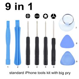 Mit 0,6 Y 9 in 1 Schraubendreher Set Standard 10 in 1 Handy Öffnung Tools Kit Für iPhone 7 8 X Reparatur Werkzeug 500 satz/los