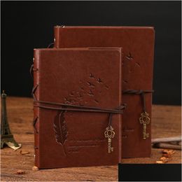 Notepads Wholesale Product Sell Well Retro Pu Leather B5 Notebook A5 Notepad Office Supplies Loose-Leaf Hand Book Chinese Classic Styl Dhhmj