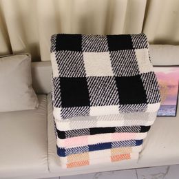 New Nordic Chessboard Grid Sofa Cover Plaid Velvet Blanket Thickened Sofa Cover Blanket Knit Casual Nap Blanket Air Conditioner Small Blanket