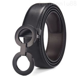 Vintage belt for mens designer buckle luxury womens belt smooth letter daily life cinture wide black jeans fashion leather belt solid Colour daily