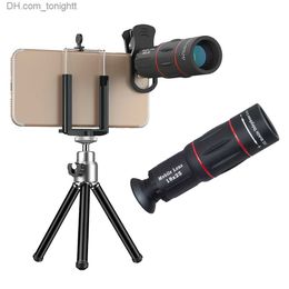 Telescopes APEXEL 18X25 Monocular Zoom Telephoto Mobile Phone Lens With Tripod For Camping Tourism Portable Spotting Scope Mini Telescope Q230907