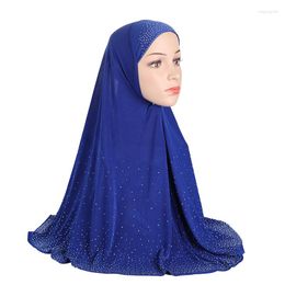 Ethnic Clothing H1379 Sell Big Size Muslim Hijab Scarf With Rhinestones Islamic Headscarf Hats Armia Pull On Headwrap Ramadan Gift