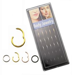 Labret Lip Piercing Jewellery 40pcs G23 Daith Earrings Hoop CZ Hinged Segment Clicker Nose Ring Nipple Ear Cartilage Tragus Stud 230906