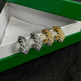 designer Hoop earrings for women high quality Jewellery Diamond spiral design ear pendants Including brand box Wedding Gifts