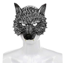 Party Masks Werewolf Half Face Mask for PU Foam lifelike Animal Masquerade Halloween Cosplay Costume Shooting Props Party DIY Decoration x0907