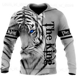 Men's Hoodies Sweatshirts New Animal King Tiger 3D Printed Hooded Sweatshirt Men And Women Funny Street Fashion Casual Trend Sports Oversized Hoodies Tops T230907