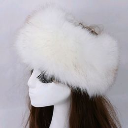 BeanieSkull Caps Winter Women Fashion Russian Thick Warm Beanies Fluffy Fake Faux Fur Hat Empty Top Headscarf 230907