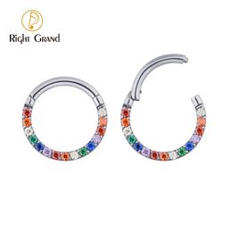 Labret Lip Piercing Jewellery Right Grand ASTM 36 16G Septum Nose Ring Tragus Earring Clicker Helix Daith Rings Hoop 230906