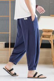 Men's Pants 2023 Summer Thin Cotton And Linen Loose Casual Trousers With Closed Legs