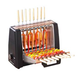 Stainless Steel Electric Smokeless Kebab Machine Vertical Bbq Meat Rotary Kebab Skewer Grill Making Machine