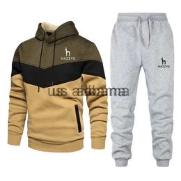 Men's Tracksuits 2022 European and American new hazzys men's and women's casual stitching hoodie suits couples all-match pullovers + casual pants x0907