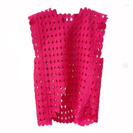 Women's Tanks Water Soluble Lace Ladies Hollowed Out Sleeveless Tank Top Summer Loose Fashionable Split Vest Trend 2023