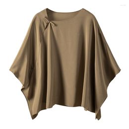 Women's Blouses Irregular Blouse Women 92% Natural Silk Loose Fit Womens Tops And Blusas Femininas Elegantes Thin (Summer) SATIN