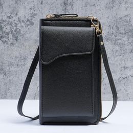 Evening Bags 2023 Simple Fashion Korean Single Shoulder Crossbody Bag Large Capacity Women's Long Wallet Solid Colour Mobile Phone