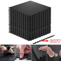 Yoga Mats 12PCS 3030cm Sports Protection Gym Mat EVA Leaf Grain Floor Fitness NonSlip Splicing Rugs Thicken Shock Room Workout 230907