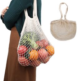 Cosmetic Bags Cases Grocery Bags Shopping Bag Mesh Weaving Washable Fruit and Vegetable Storage Organiser Reusable Portable Foldable Mesh Bag 230907