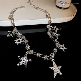 Chains 2023 Punk Style Titanium Steel Stainless Star Pendant Tassel Necklace For Women Sexy Accessories Collares Wholesale