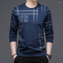 Men's T Shirts Mens Clothes Autumn Long Sleeve Tshirts Men Shirt Anti-wrinkle O-Neck Pullovers Polyester T-Shirt Tops