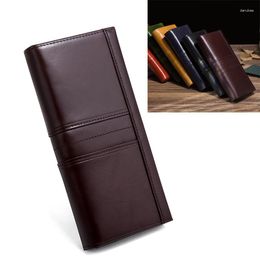 Wallets Purse Women's Wallet First Layer Cowhide Long Style Holding Bag Multi-slot Card Mobile Phone