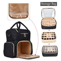 Cosmetic Bags Cases Nailpolish Organizer Bag Removable Nail Polish Storage Bag Travel Carrying Case For Nail Accessories Portable Cosmetic Handbag 230907