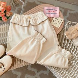 Trousers Children's Casual Pants 2023 Girls' Korean Style Bloomers Women's Without Open Crotch Outerwear Cotton